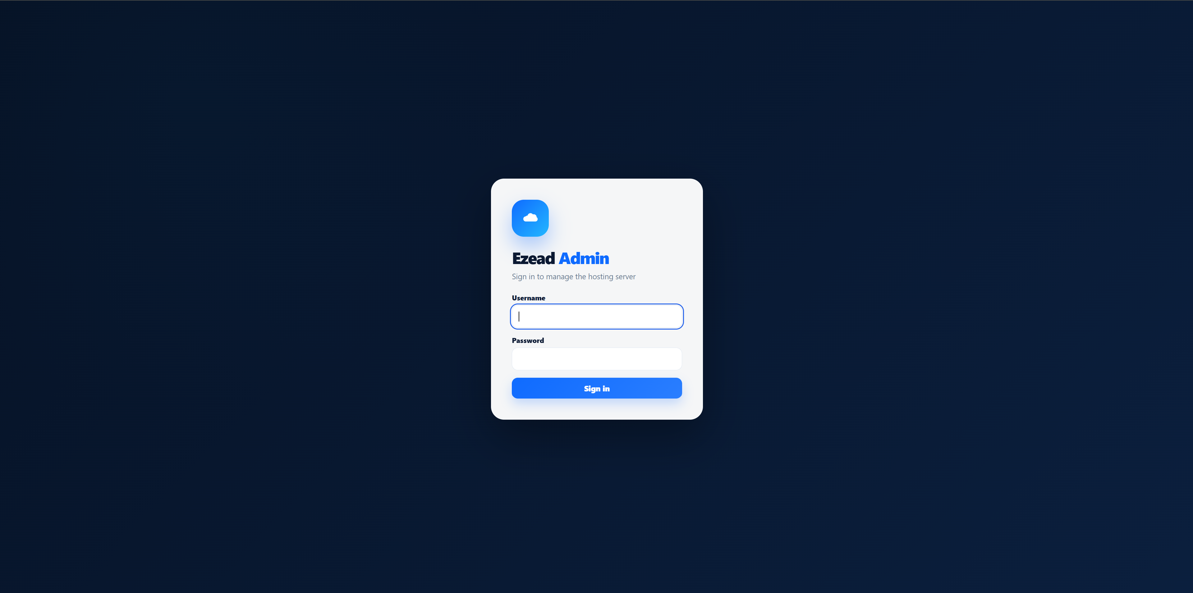 Admin login